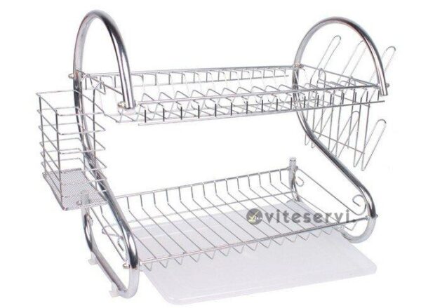 Range vaisselle en acier inoxydable 2 niveaux viteservi