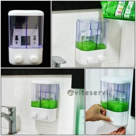 Double Distributeur de savon liquide ou de gel hydroalcoolique