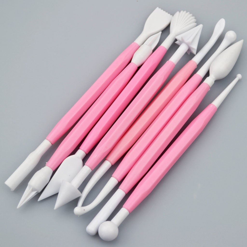 set of 8 fondant modelling tools pink 1 1