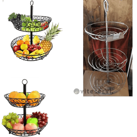 Porte fruit en métal à 2 ou 3 étagères