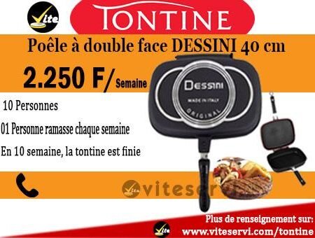 Tontine Poêle à double face DESSINI 40cm