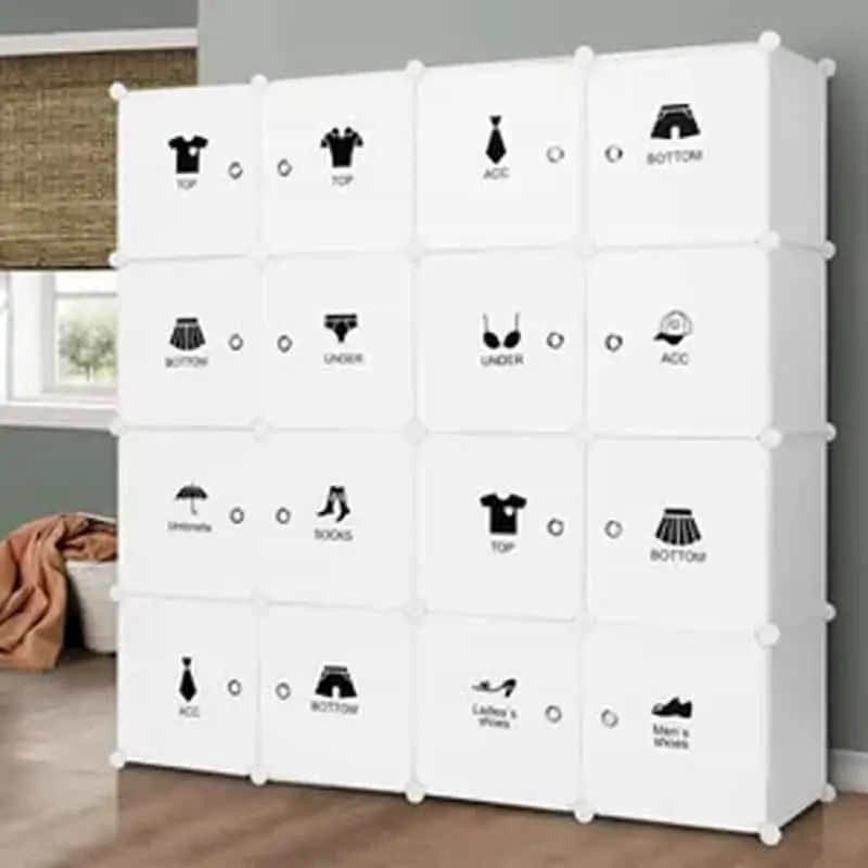 Armoire démontables en plastique 16 Cubes