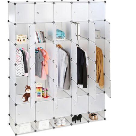 Armoire démontable en plastique DIY 30 cubes avec range chaussures