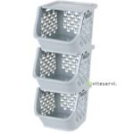Panier de rangement superposable en plastique multi usage
