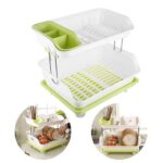 Range Vaisselle double niveau Double Layer Kitchen Dishes Draining Rack Plastic Cupboard Chopsticks Tableware Storage Box Multilayer Drain Rack Dishes