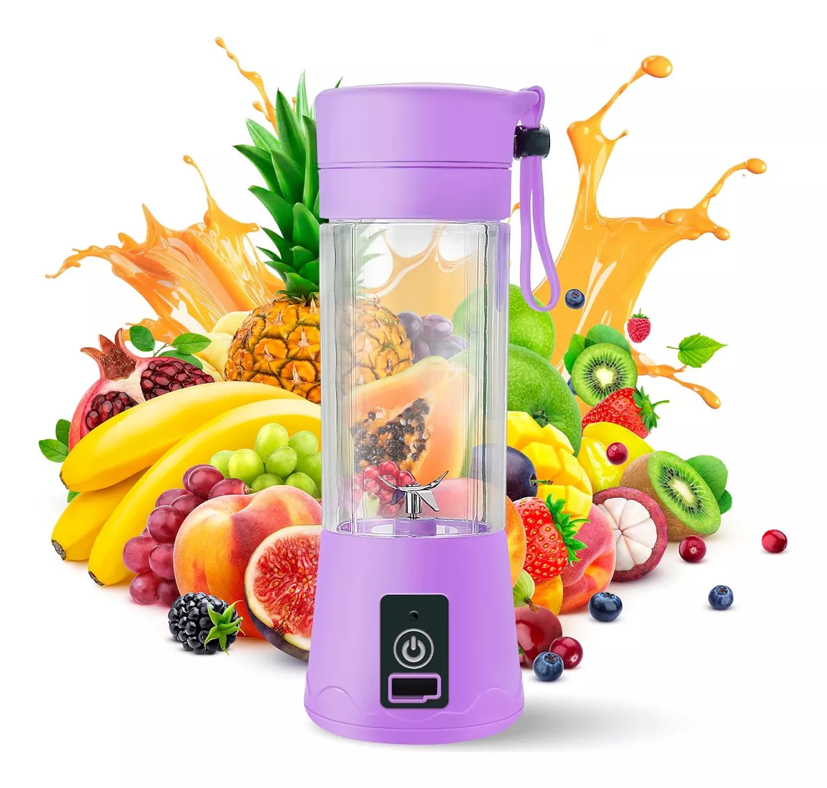 Blender Portable Rechargeable - 6 Lames Acier, Pour Smoothies, Fruits, Shakes | Maison, Bureau, Voyage, Sport