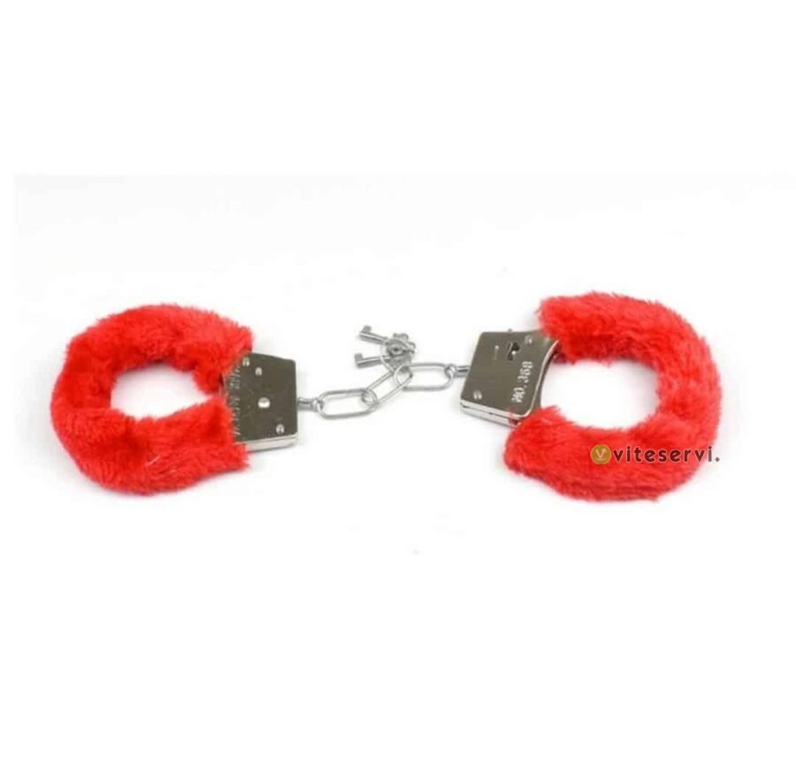Paire de Menottes à clé en fourrure douce en plusieurs couleurs Sextoy BondageBDSM