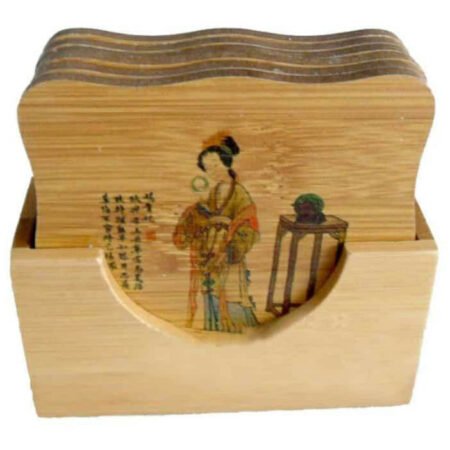 Set de 06 couvres - verre en bois