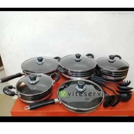 Série de 16 Pièces de Casseroles et poêle Américaine Anti adhésive C-098