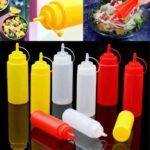 Bouteille plastique presser de cuisine 8 24OZ Bouteille presser d huile Sauce Ketchup distributeur de condiments