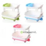 Range Vaisselle double niveau Double Layer Kitchen Dishes Draining Rack Plastic Cupboard Chopsticks Tableware Storage Box Multilayer Drain Rack Dishes2