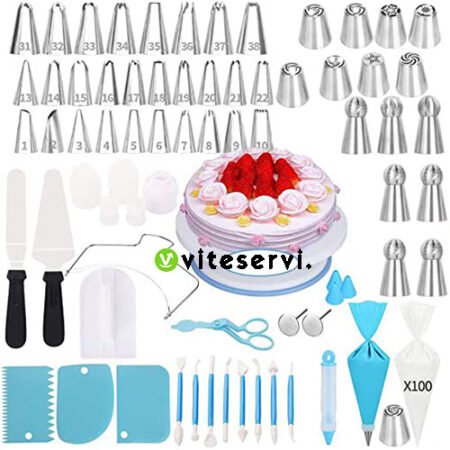 175 en 1 Pack de pâtisserie Intermédiaire de douilles présentoir lisseuses poches