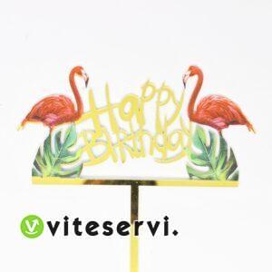tropical happy birthday cake topper