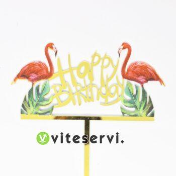 tropical happy birthday cake topper