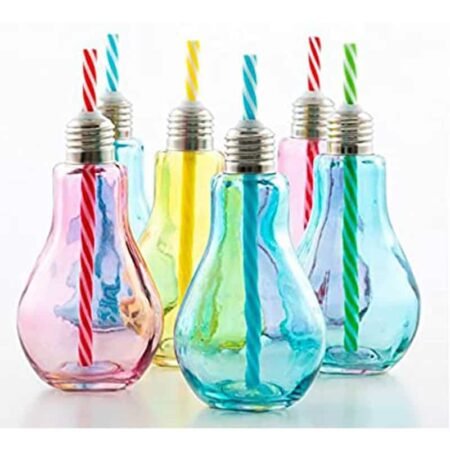 Verre à smoothie colorés en forme d'ampoule