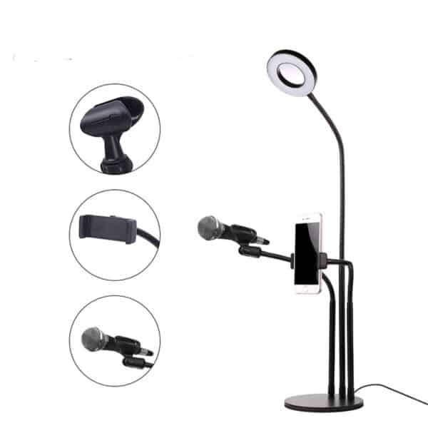 Photo Studio Camera Light Photography Dimmable Video Selfie LED Ring Light for Youtube Makeup with Microphone Phone Holder