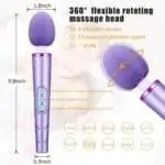Magic Wand Vibromasseur Portable Sans Fil 10 Vitesses Et 6 Modes