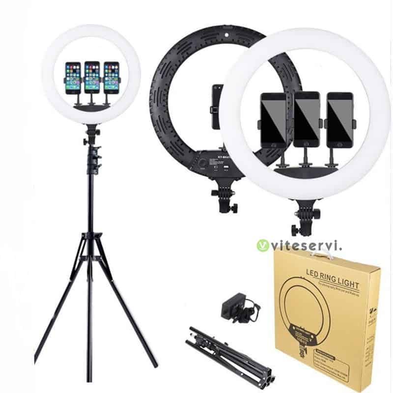 Kit Lumière Annulaire 10 Pouces Avec Trépied - 10 Luminosités, 40 Modes RGB - Pour Selfie, Maquillage, YouTube