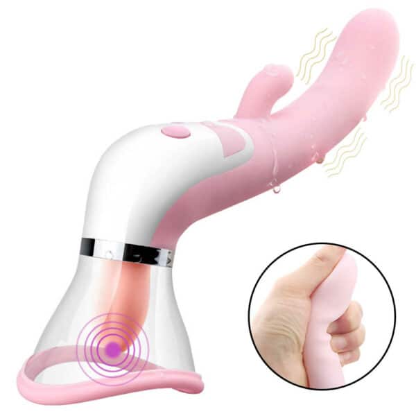 Vibromasseur gode suceur pompe a vide a langue pour lechage oral stimulateur de clitoris jouet sexuel pour femmes 2