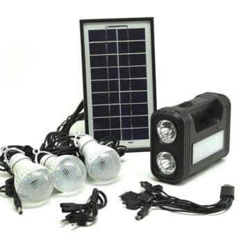 Lampe torche solaire à port USB rechargeable plus 3 ampoule LED GD-8017  Original - ViteServi