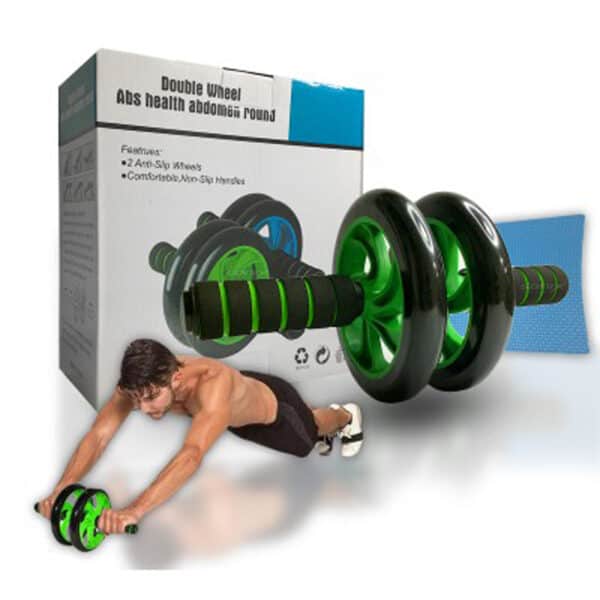 rueda abdominal rollout ejercicio tonificador doble rodillo tapete