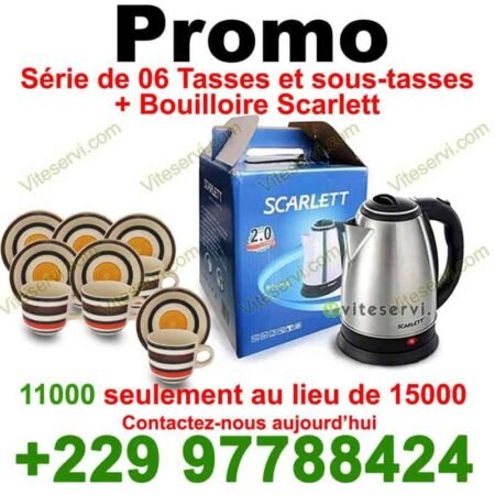 Promo bouilloire scarlett plus 6 Tasses et sous tasses