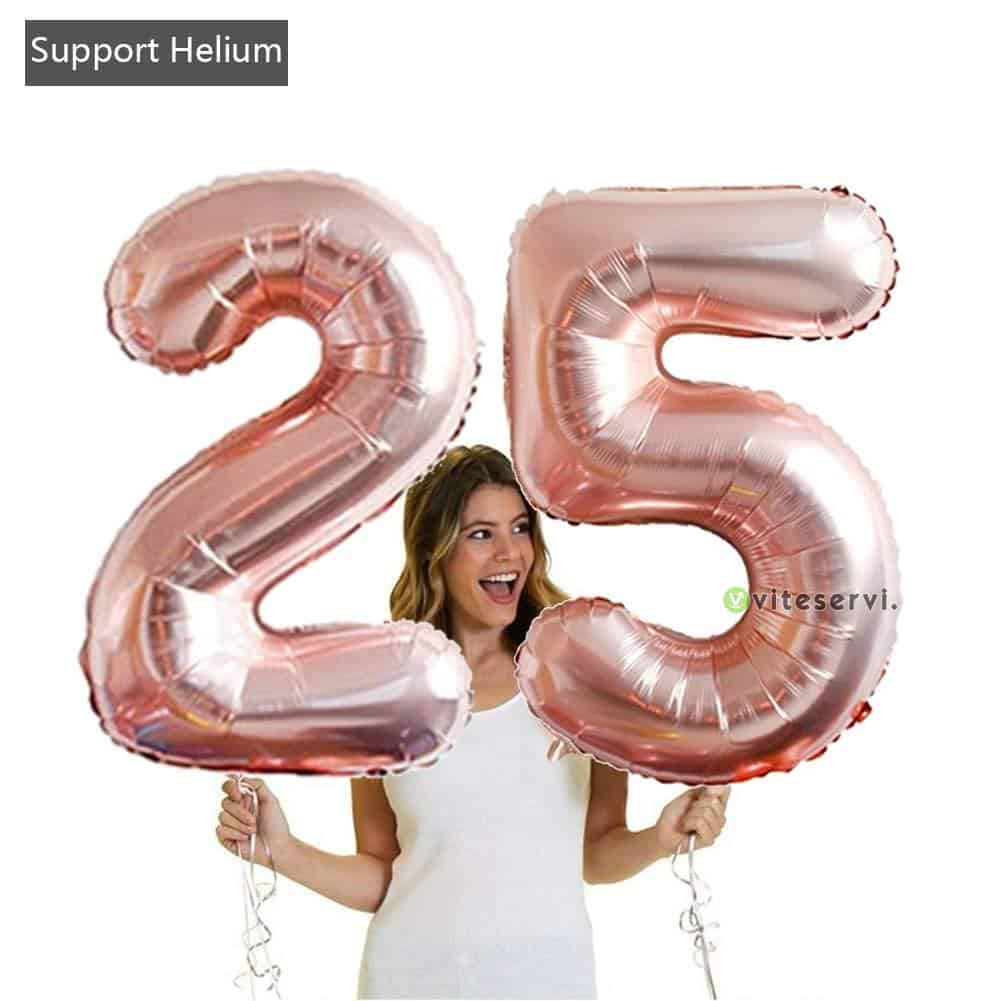 Chiffres Ballons gonflables d'anniversaire couleur Argent Original -  ViteServi