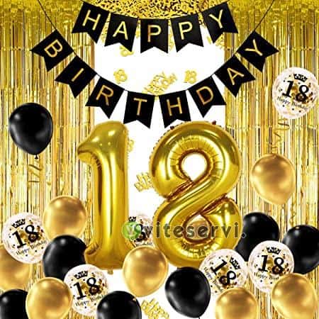 Ballons numérotés dorés joyeux anniversaire pour adultes et