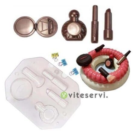 Moule à gâteau chocolat forme produits cosmétiques - rouge à lèvres stéréo - Mascara - bonbons - cuisson - bricolage - outils de décoration de gâteaux
