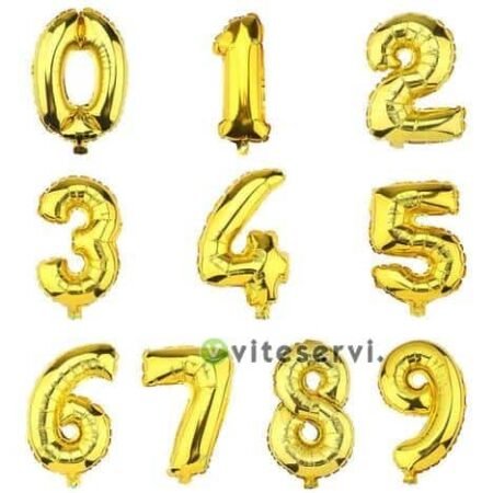 Chiffres Ballons dorés gonflables d'anniversaire couleur Or