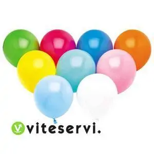 lot de 100 ballons de baudruche en latex opaque multicolore viteservi