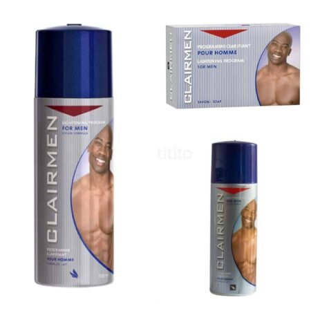Gamme Éclaircissant Clairmen pour Homme, Lait Corporel et Savon Unifiant le Teint, Anti-Taches et Révélateur d'Éclat, Soin Complet pour Peau Masculine