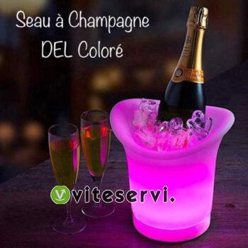 Seau à glace de 5 L à lumière LED colorée – Pour champagne, vin, boissons, bière
