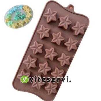 Moules au chocolat de 15 étoiles en silicone de qualité alimentaire