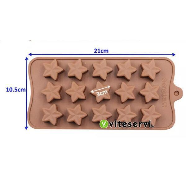 Moules au chocolat de 15 étoiles en silicone de qualité alimentaire