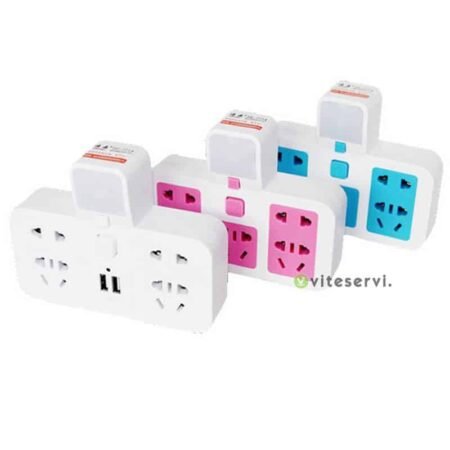 Adaptateur multiprise 4 prises et 2 port USB pour tout type de prise