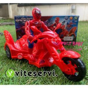 Spider-Man avec sa super moto au son musical et à éclairage