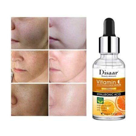 Sérum Visage Éclaircissant Vitamine C et Acide Hyaluronique Disaar, Soin Anti-Taches Anti-Âge Hydratant pour un Teint Uniforme et Éclatant, 30ml