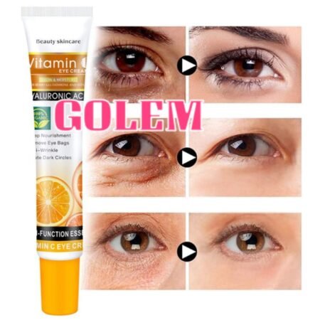 Crème Contour des Yeux Vitamine C & Acide Hyaluronique, Soin Anti-Cernes, Anti-Rides et Anti-Poches, Hydratant et Illuminateur pour un Regard Jeune et Éclatant, Formule Bio Nourrissante