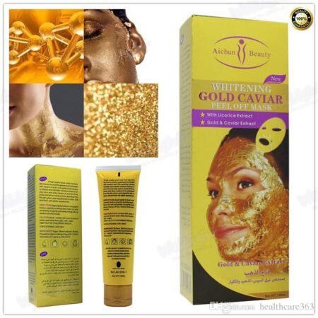 Masque Visage Peel Off Éclaircissant Or Caviar Aichun Beauty, Soin Anti-Taches Hydratant et Purifiant pour Peau Lumineuse et Jeune, Masque Facial Détoxifiant à l'Extrait de Réglisse, 100ml