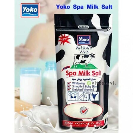 Gommage Corporel au Lait Yoko Spa Milk Salt, Exfoliant Éclaircissant et Adoucissant pour Peau Lisse, Enrichi en Vitamine E, Soin Hydratant et Anti-Taches