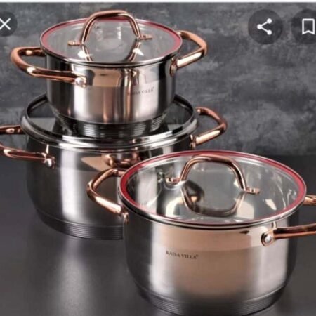 Série de 3 casseroles de qualité en acier