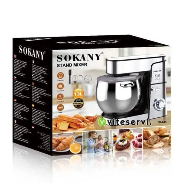 Robot pâtissier SOKANY 1800W Batteuse Electrique 13L