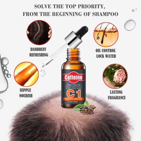 Caffeine huile pousse cheveux et barbe