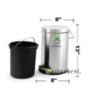 Poubelle à pédale à fermeture automatique en acier inoxydable 20L