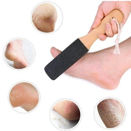 Râpe Pieds Professionnelle Double Face Anti-Callosités pour Pédicure, Lime Exfoliante Manuelle pour Talons Lisses et Peau Douce, Éliminateur de Peaux Mortes et Crevasses Ergonomique en Bois