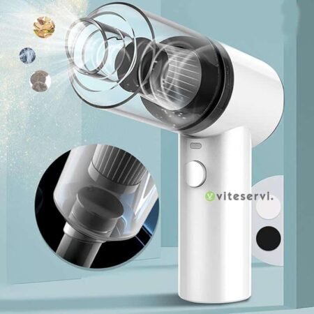 Aspirateur Portatif et Mini, éclairage LED, forte et grande aspiration Cyclone, Rechargeable pour voiture et maison