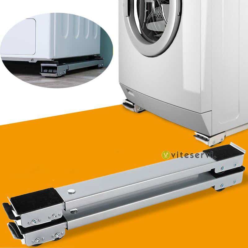 Support mobile réglable pour machine à laver, 2 pièces/ensemble, roulettes  pour réfrigérateur et sèche-linge Original - ViteServi