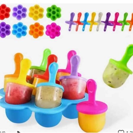 lot de 7 moule à crème glacée avec cuillère en silicone