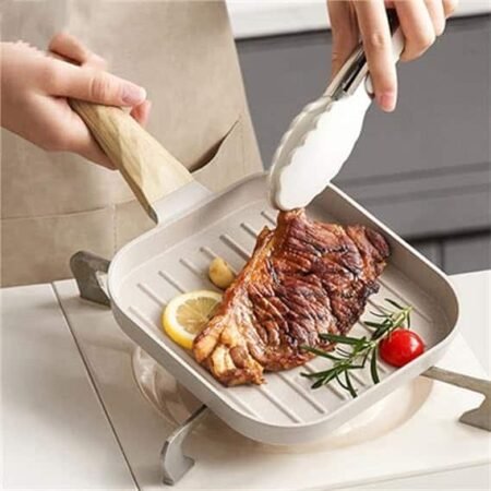 Poêle rayures à steak antiadhésive simple à usage variée